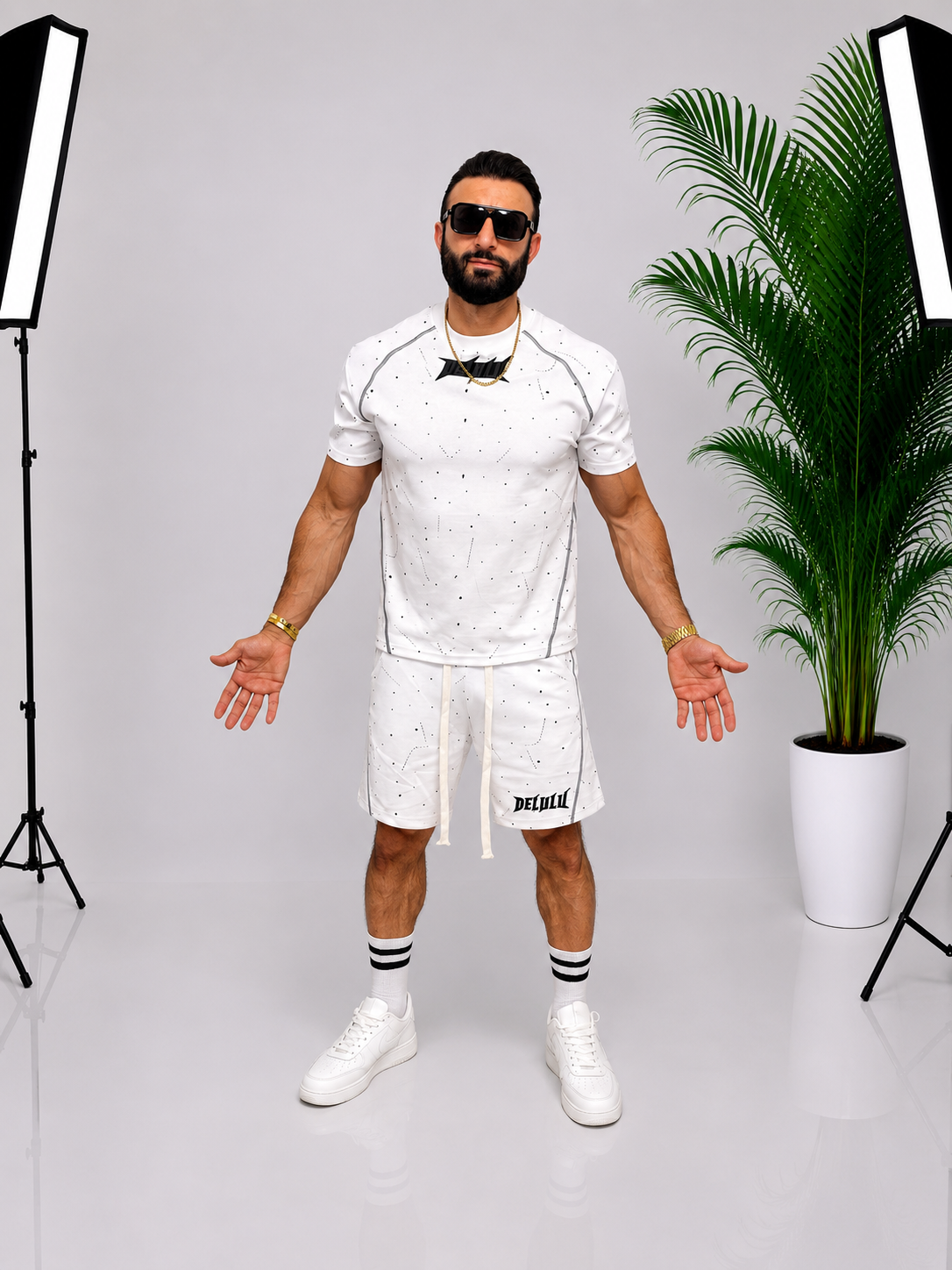 Set Oversize Premium DEVULL pentru Bărbați – Alb