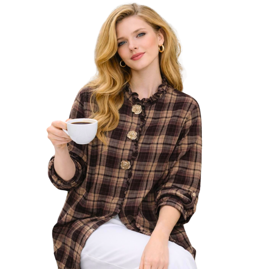 Cămașă Damă în Carouri Maro Elegant