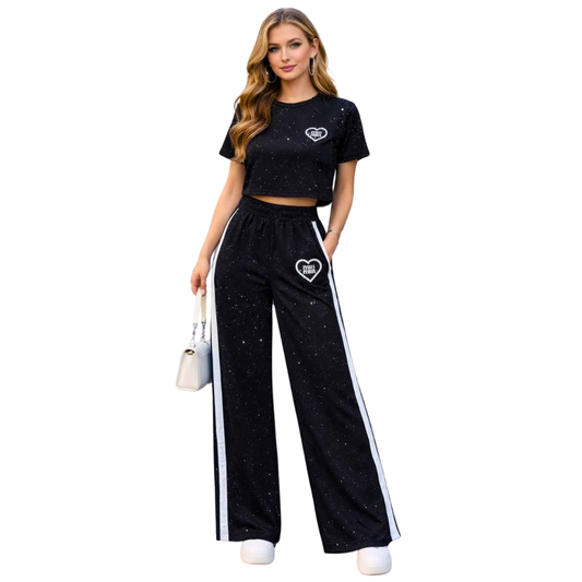 Set Training Damă Negru Premium cu Talie Înaltă