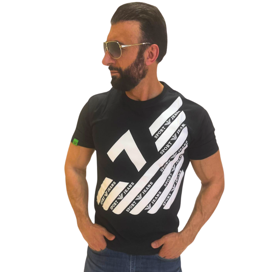 Tricou Bărbați Negru cu Design Sport Modern