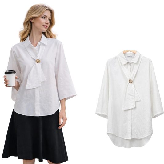 Cămașă Albă Elegantă Damă – Stil Minimal & Modern