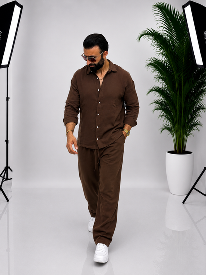 🤎 Set bărbătesc Oversize – Maro