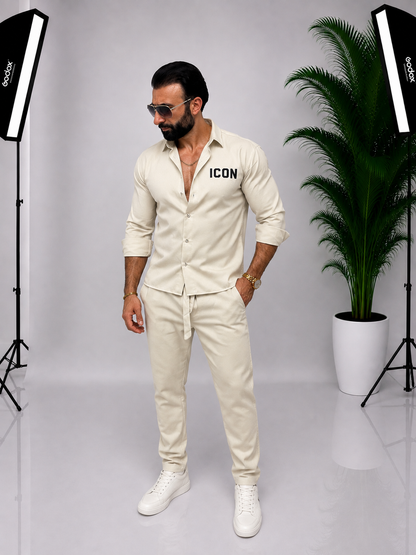 SET CREM ICON DIN IN ELEGANT PENTRU BĂRBAȚI – IDEAL PENTRU EVENIMENTE | 90% IN, 10% BUMBAC