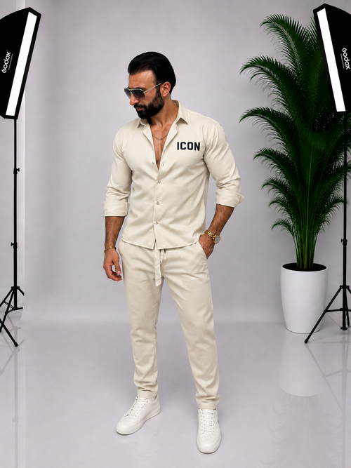 SET CREM ICON DIN IN ELEGANT PENTRU BĂRBAȚI – IDEAL PENTRU EVENIMENTE | 90% IN, 10% BUMBAC