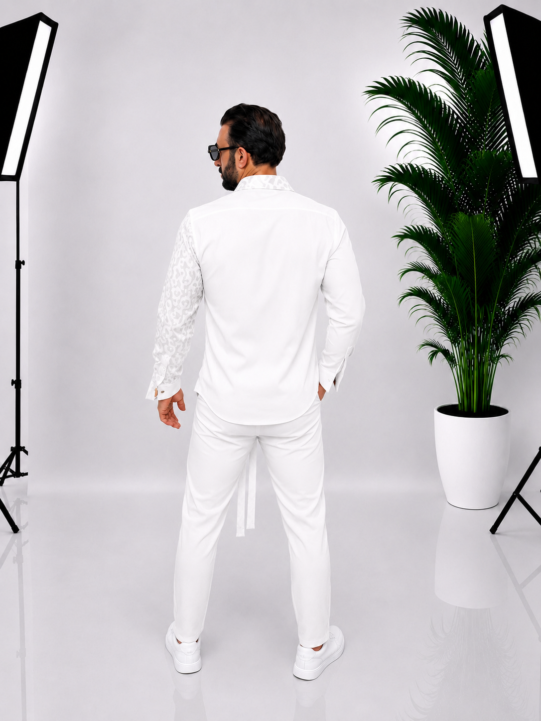 🤍 SET ALB ELEGANT PENTRU BĂRBAȚI SI EVENIMENTE – 100% BUMBAC