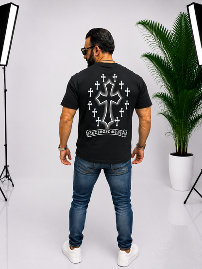 ricou Premium cu Design Cruce – Negru