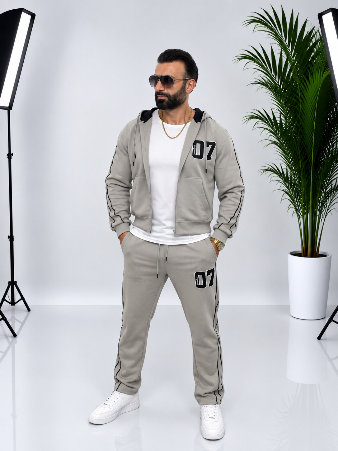 SET BĂRBĂTESC DE TRAINING DIN BUMBAC 80% – CONFORT ȘI STIL SPORT-CASUAL