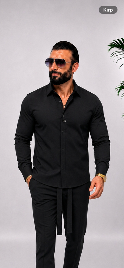 🖤 SET NEGRU ELEGANT PENTRU BĂRBAȚI SI PENTRU EVENIMENTE – 100% BUMBAC