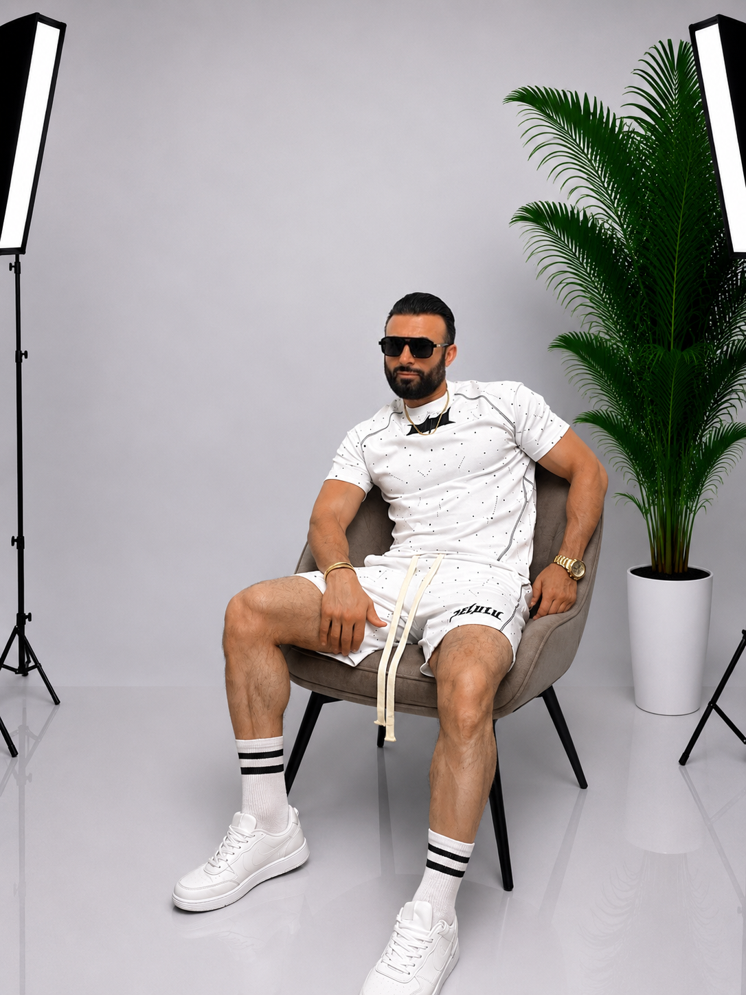 Set Oversize Premium DEVULL pentru Bărbați – Alb