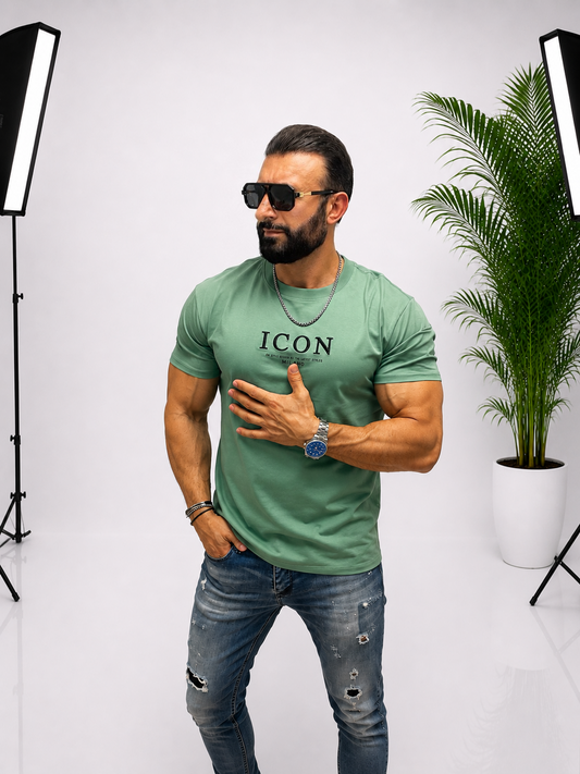 Tricou Oversize ICON Premium pentru Bărbați – Verde Sage