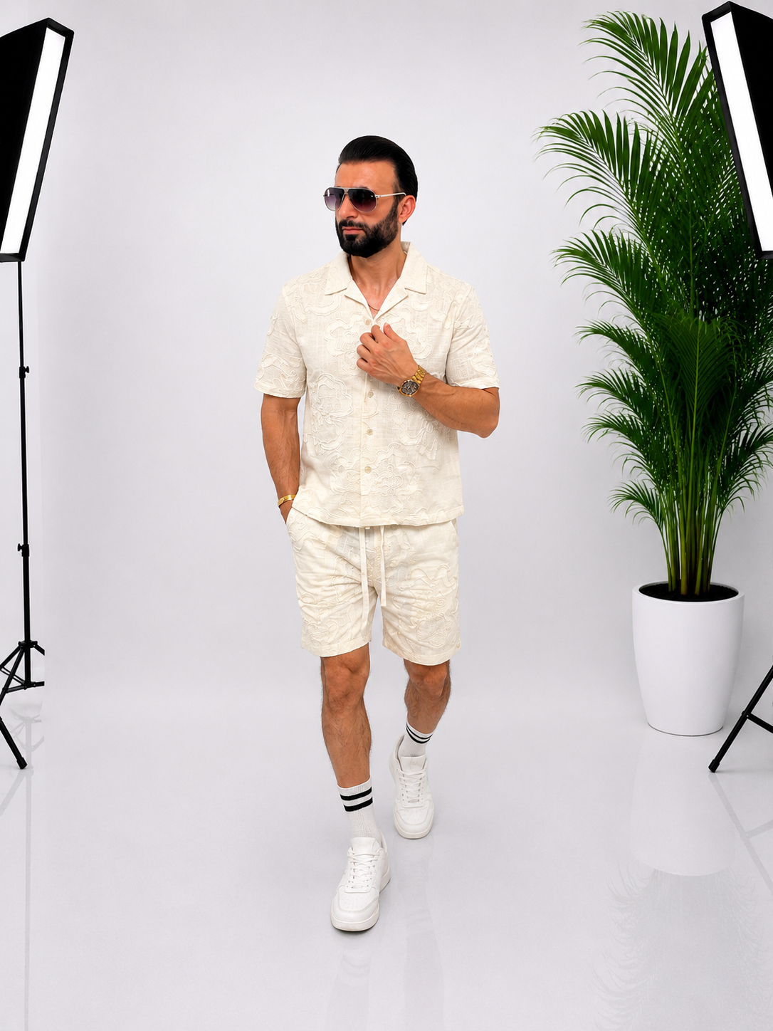 Set Premium din In pentru Bărbați – Eleganță Naturală și Confort de Vară
