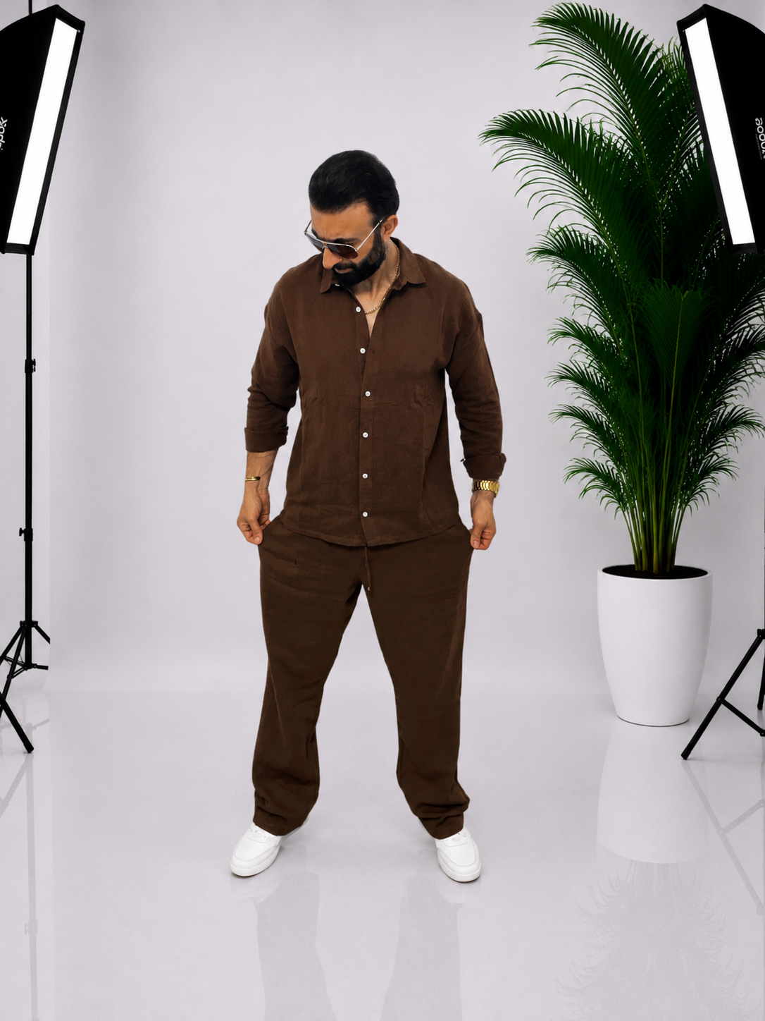 🤎 Set bărbătesc Oversize – Maro
