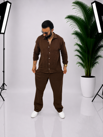 🤎 Set bărbătesc Oversize – Maro