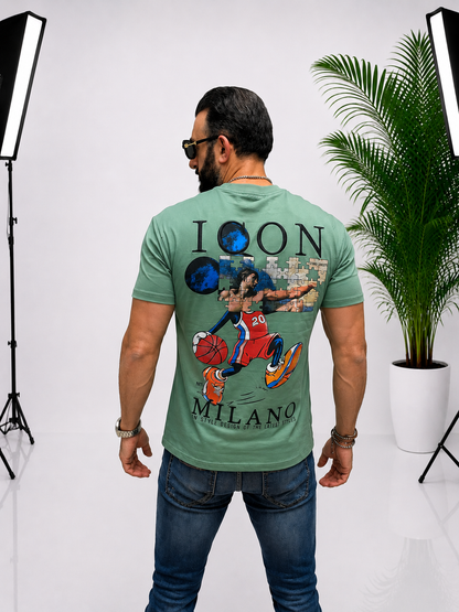 Tricou Oversize ICON Premium pentru Bărbați – Verde Sage