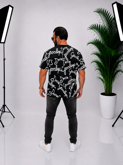 Tricou Premium Negru pentru Bărbați – Design Urban cu Imprimeu Modern