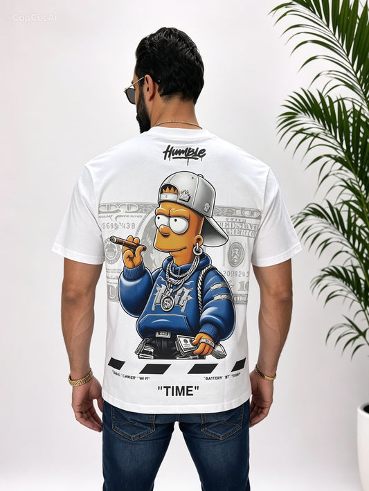 Tricou bărbătesc OVER SIZE premium SIMPSON – confort elastic, design modern și stil urban expresiv