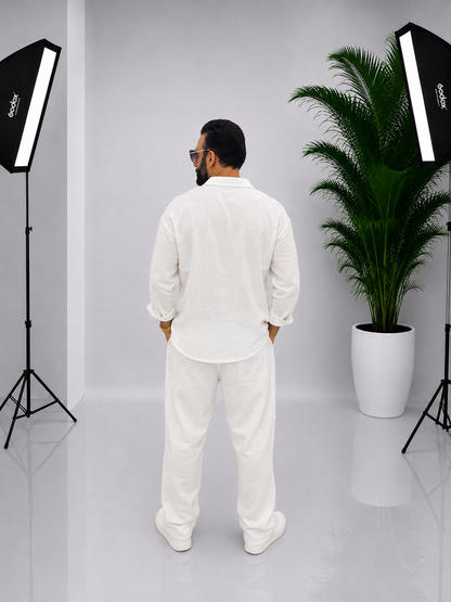 Set bărbătesc din Bumbac si In Oversize – ALB