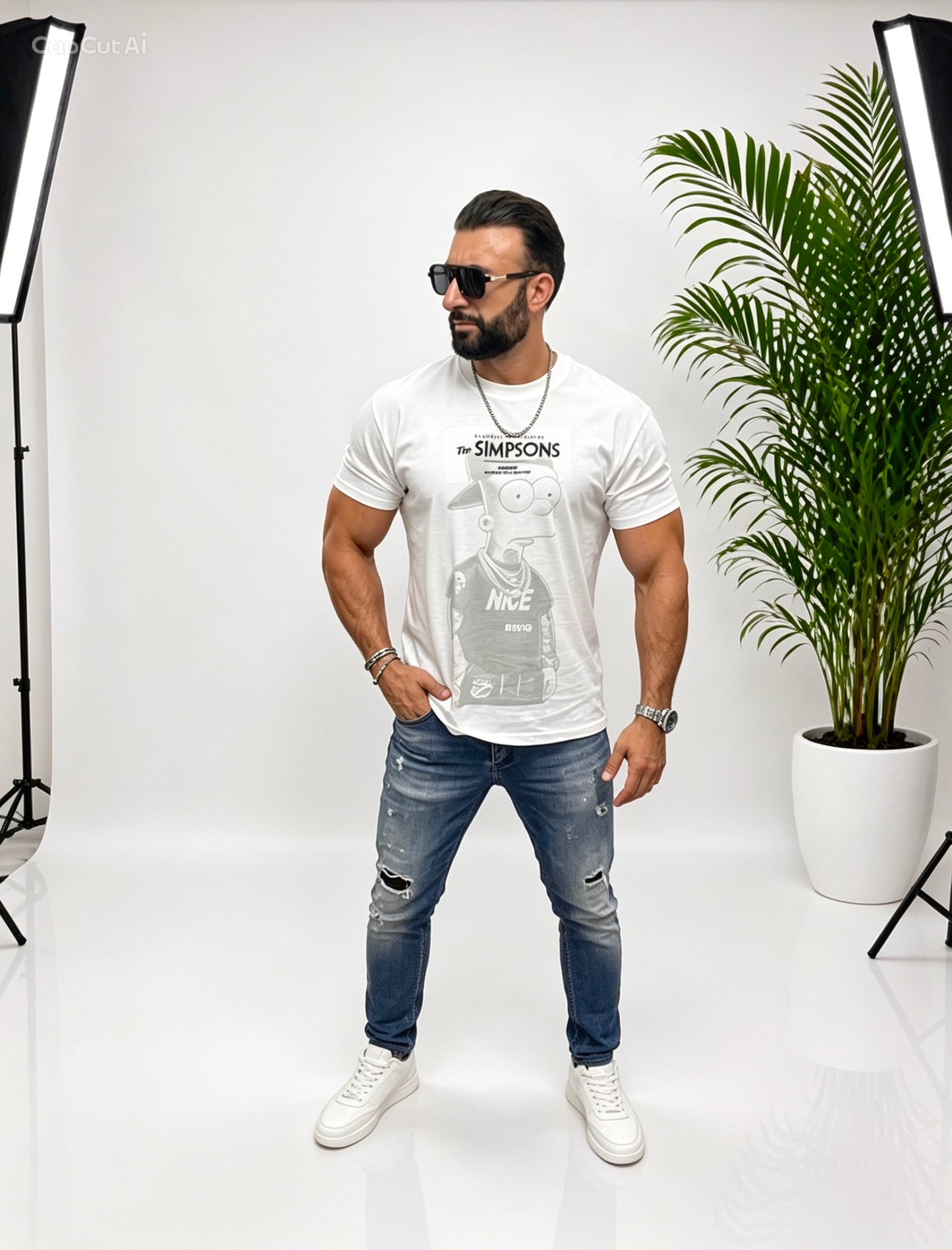 Tricou The Simpsons® Premium din 100% Bumbac – Alb