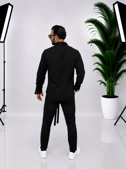 🖤 SET NEGRU ELEGANT PENTRU BĂRBAȚI SI PENTRU EVENIMENTE – 100% BUMBAC