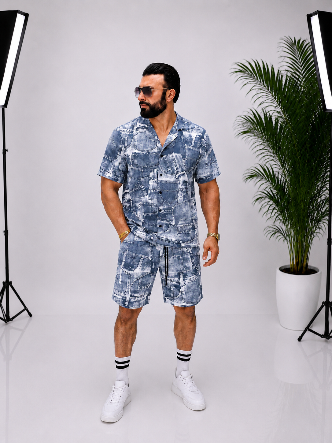 Set Bărbați Premium – Cămașă și Pantaloni Scurți