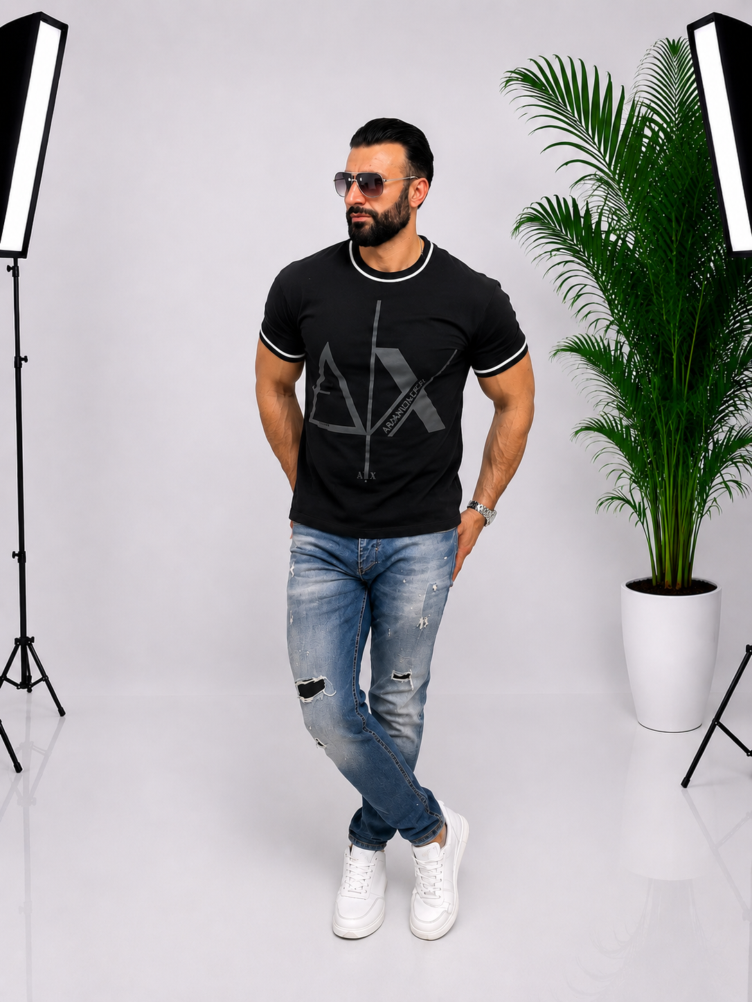 Tricou Premium OVERSIZE A|X Style pentru Bărbați – Negru