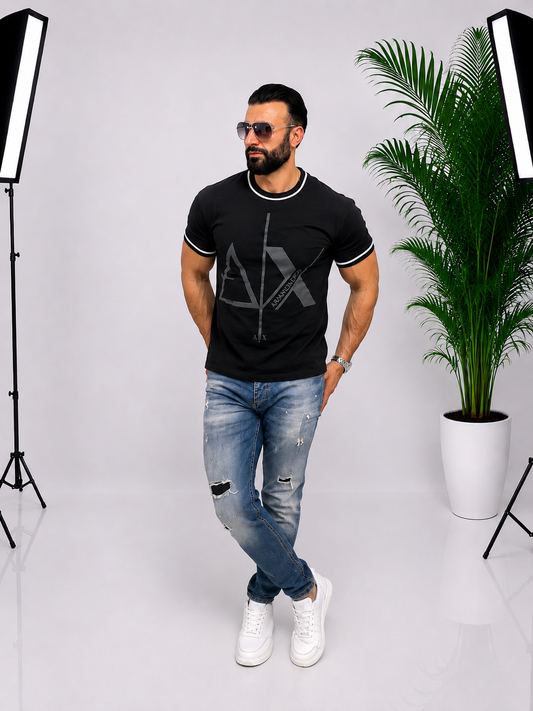 Tricou Premium OVERSIZE A|X Style pentru Bărbați – Negru