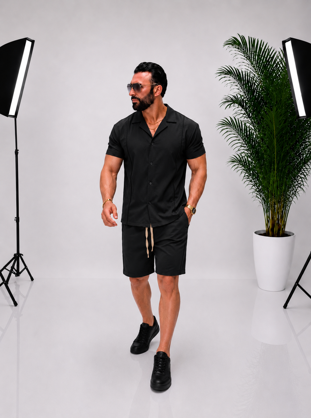 Set bărbătesc elegant Negru cu design modern – rafinament, confort și stil contemporan