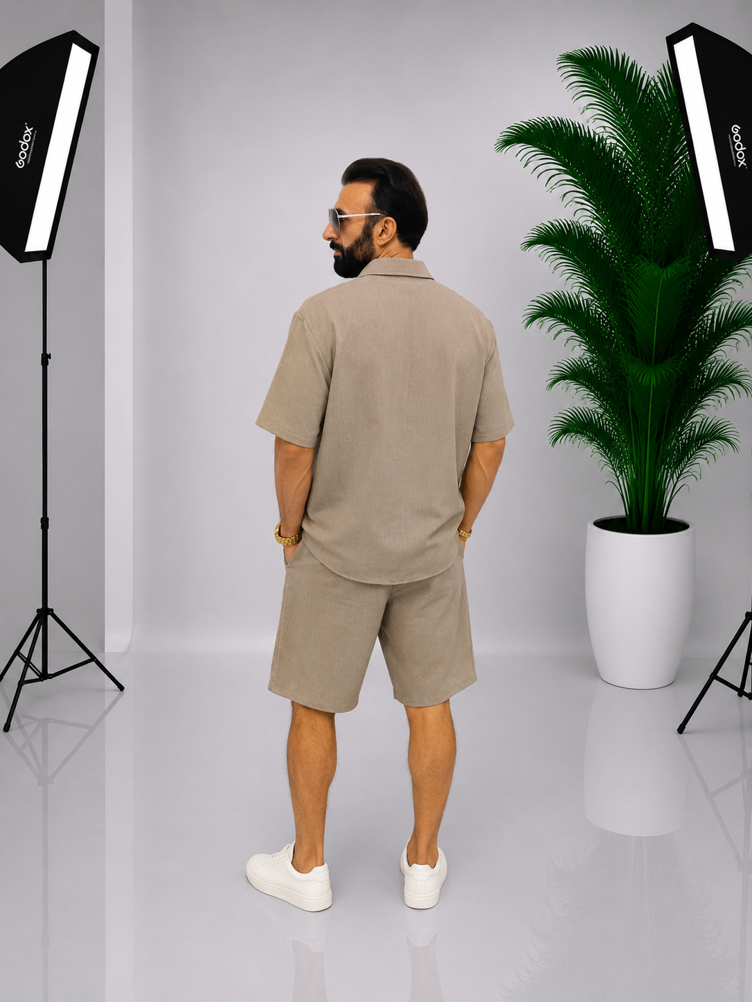 Set bărbătesc din bumbac – Cămașă cu mânecă scurtă & Pantaloni