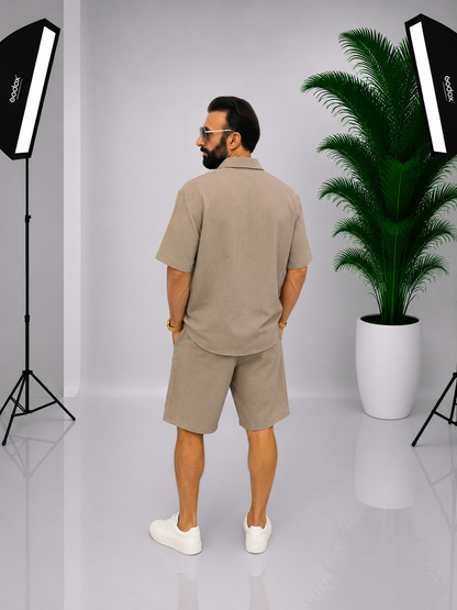 Set bărbătesc din bumbac – Cămașă cu mânecă scurtă & Pantaloni