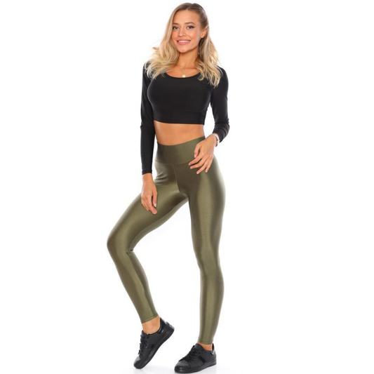 Colanți Damă Push-Up Verde Olive Fitness & Casual